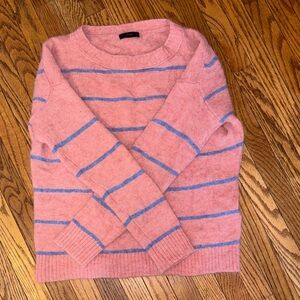 J Crew Pink and Blue Striped Women's Sweater Size XS